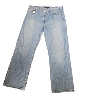 Tommy Hilfiger Jeans Mens 36x30 Blue Easy Fit Denim Distressed Y2K 90s Style